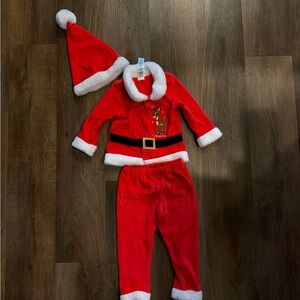 Baby Rudolf Red Santa-Inspired Holiday Matching Set with Hat